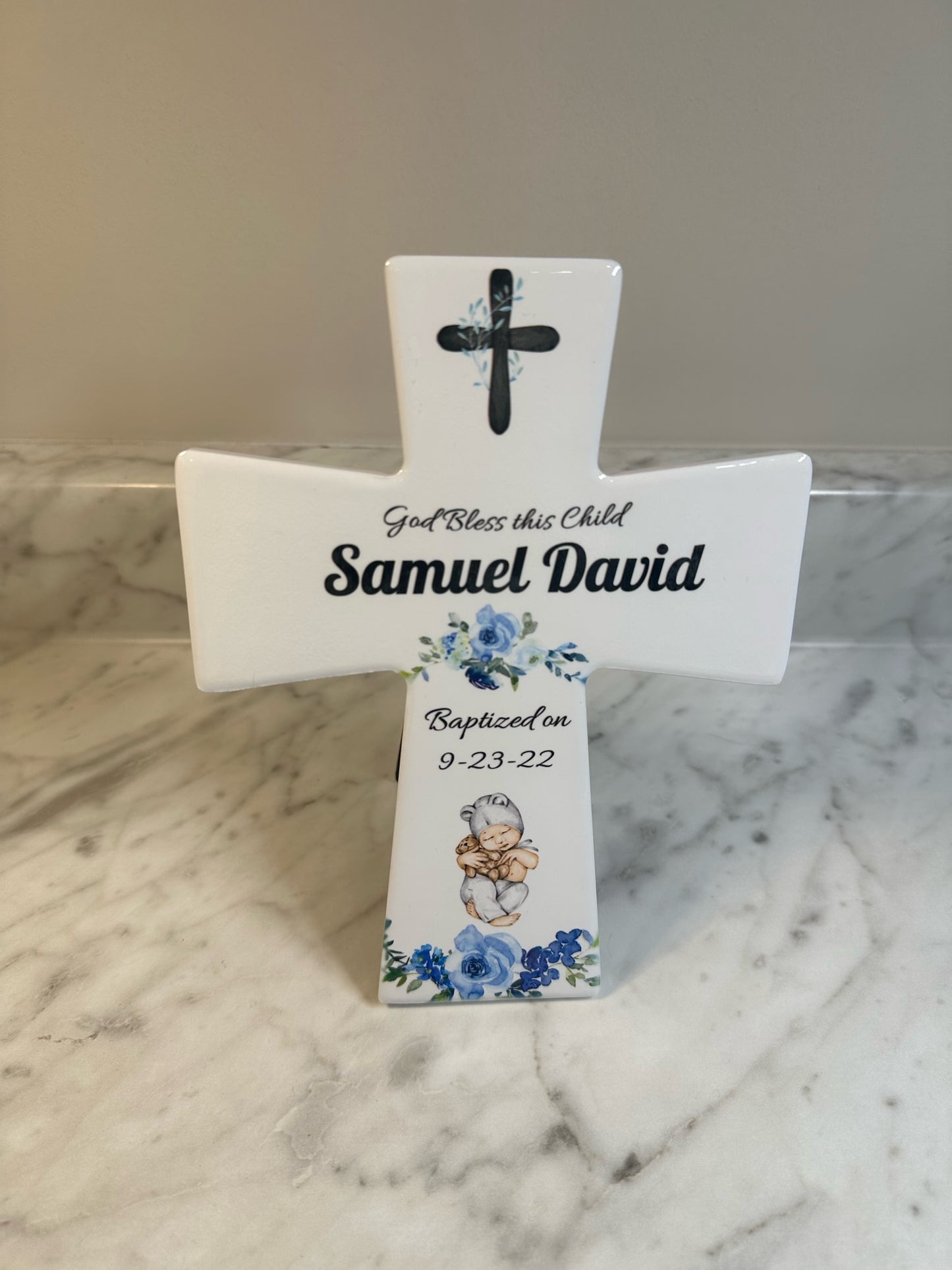 Baptism Cross, Personalized Baptism Gift, Boy Baptism gift