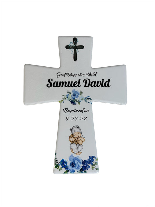 Baptism Cross, Personalized Baptism Gift, Boy Baptism gift