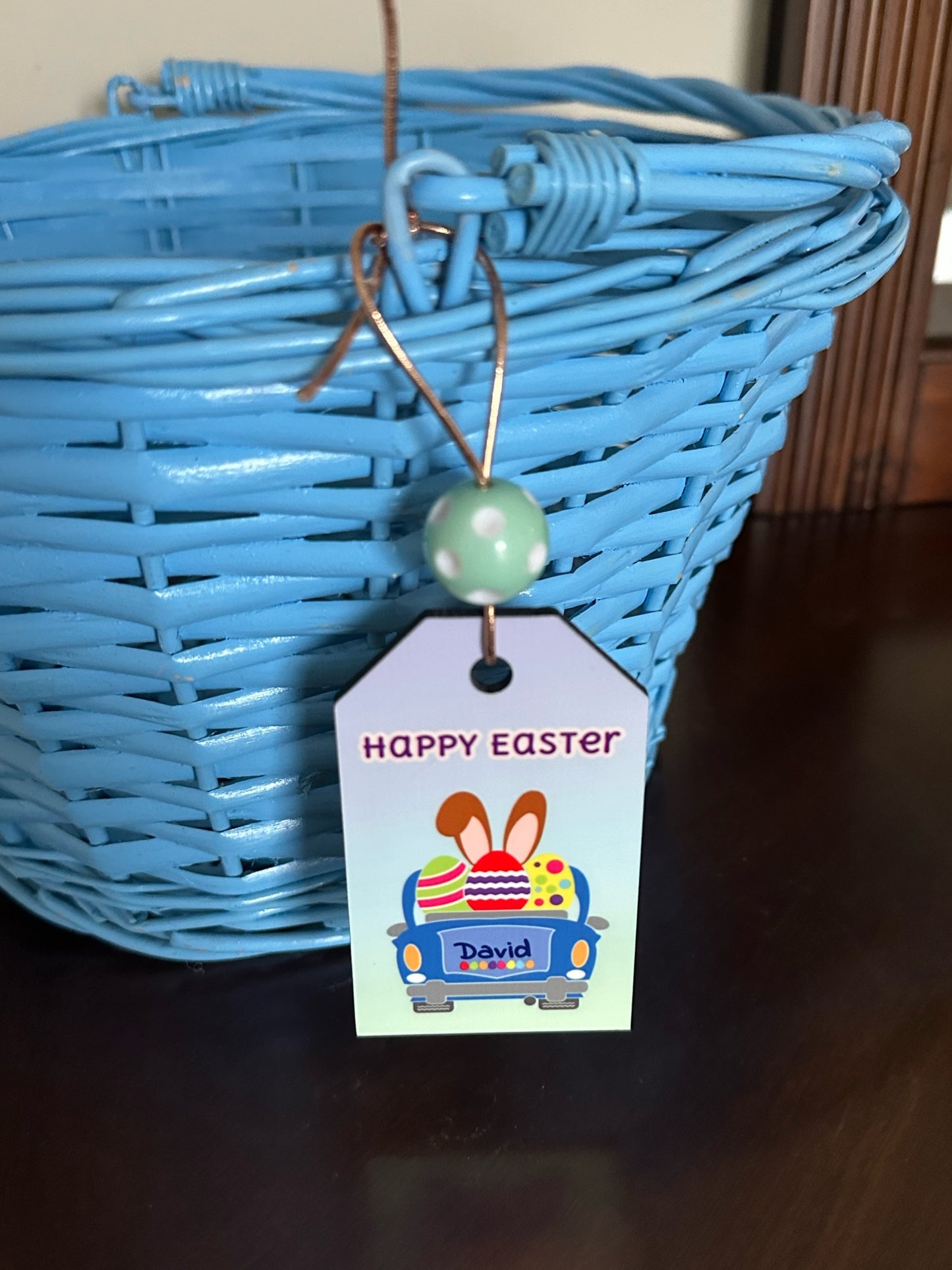 Easter Name Tag, Basket tag, Easter Basket Tag, Reusable Easter Tag, bunny tag, boy easter gift