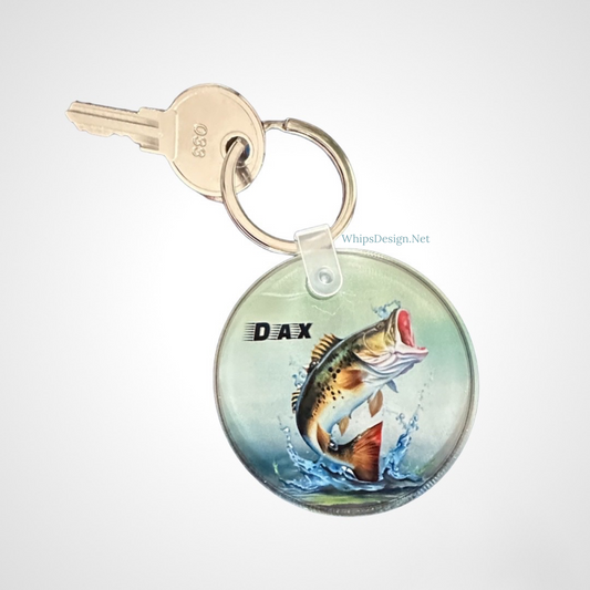 Bass Fish Keychain, Bass Fishing Gift, Unique Camping Gift, RV Gift, Fishing Birthday, Funny Fathers Day