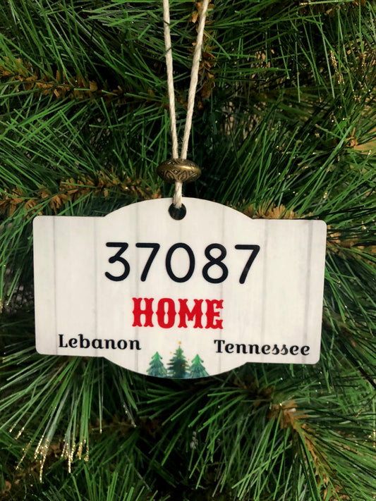 zip code ornament, state ornament, new house ornament, new homeowner gift, 1st home ornament, apartment gift, nashville gift, texas gift