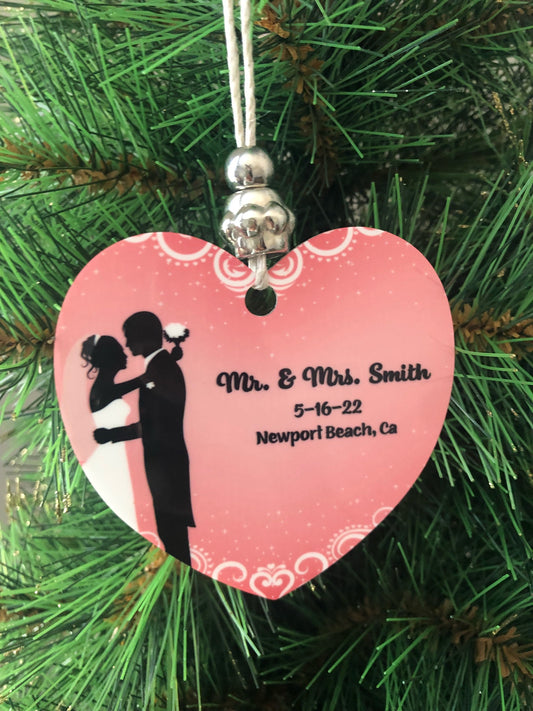 married ornament, wedding name gift, Mr & Mrs ornament, valentins gift