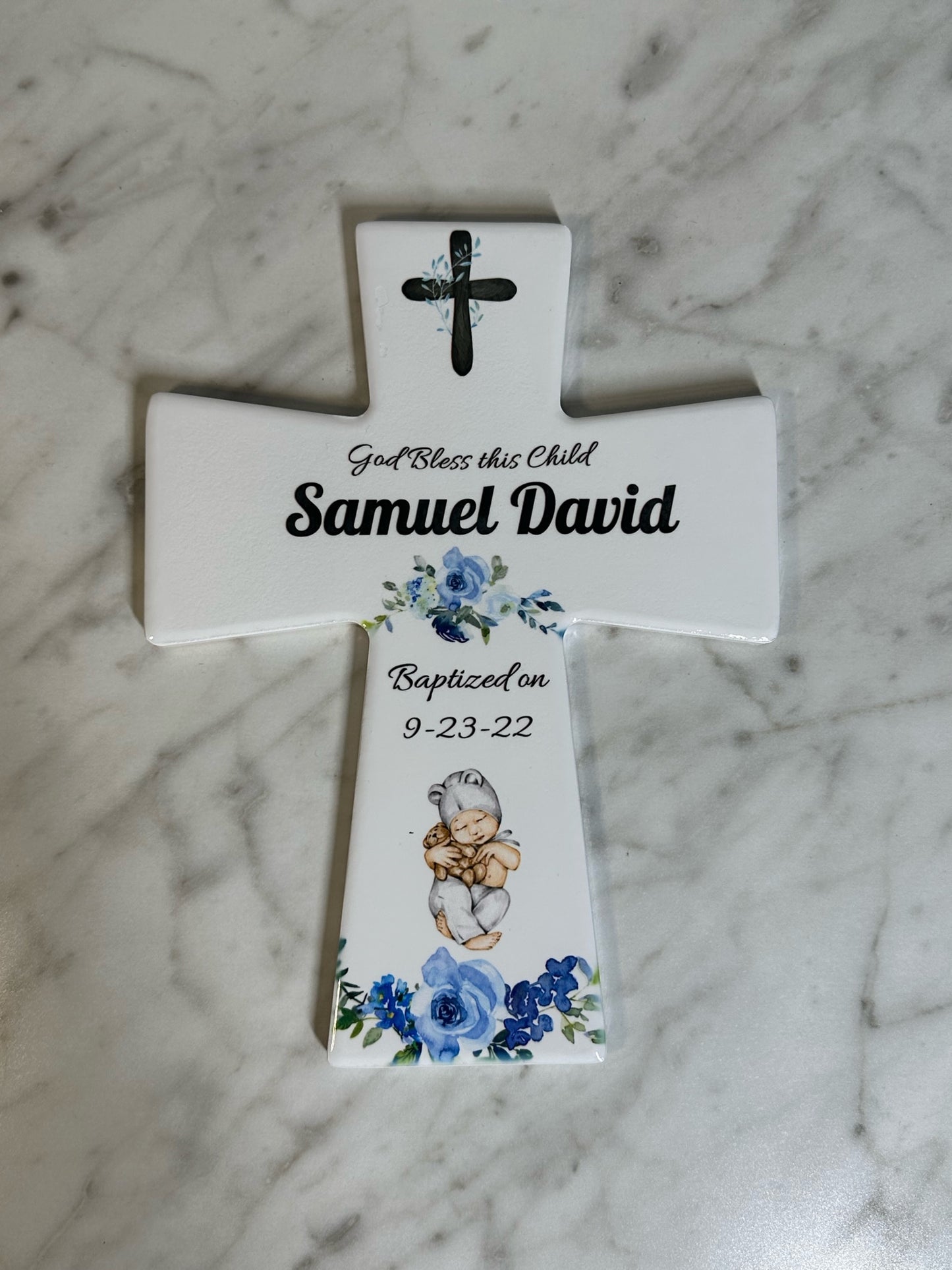 Baptism Cross, Personalized Baptism Gift, Boy Baptism gift