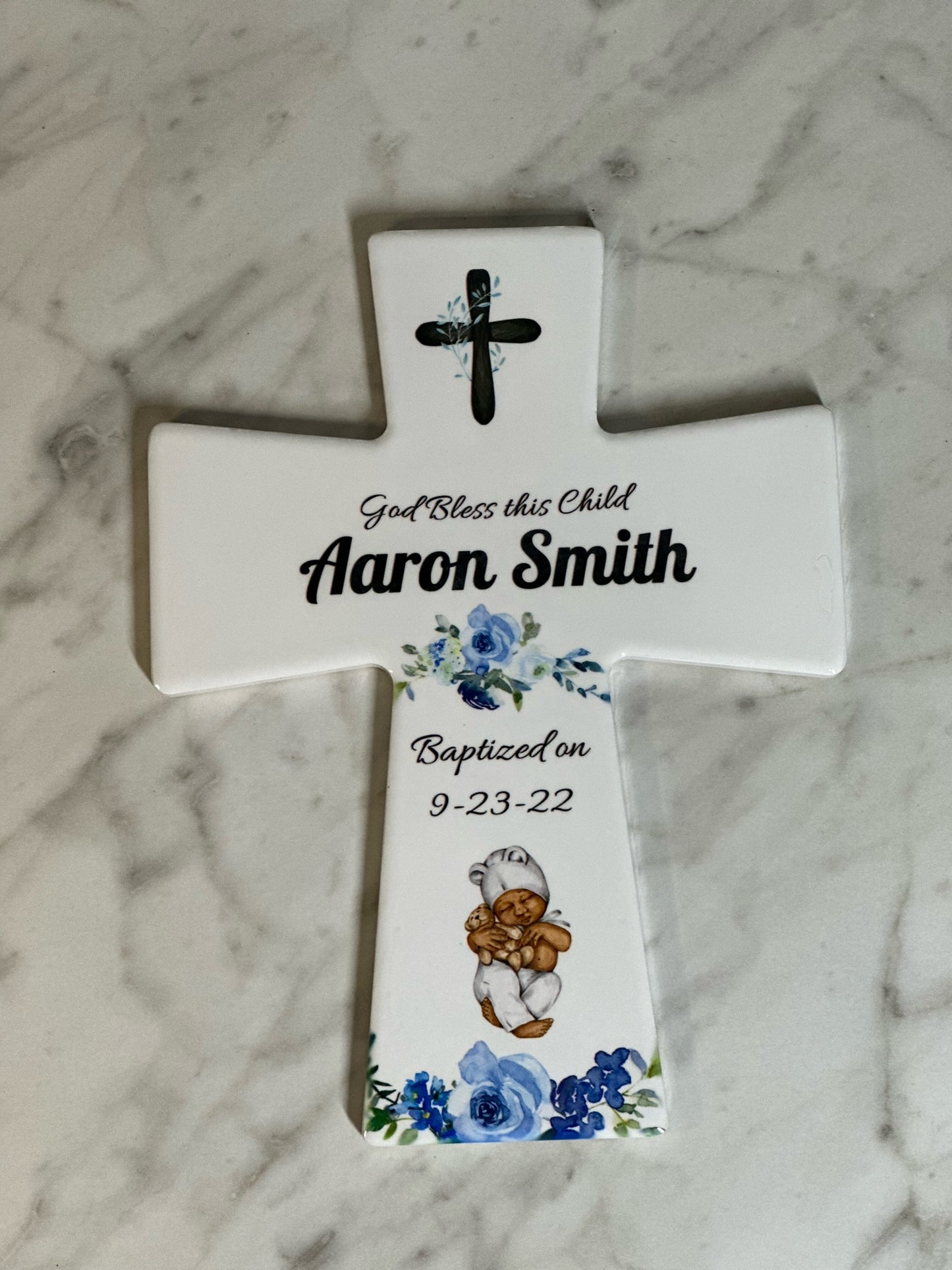 Baptism Cross Personalized, Baptism Cross for Boy, Baptism Wall cross, Baptism Gift Boy