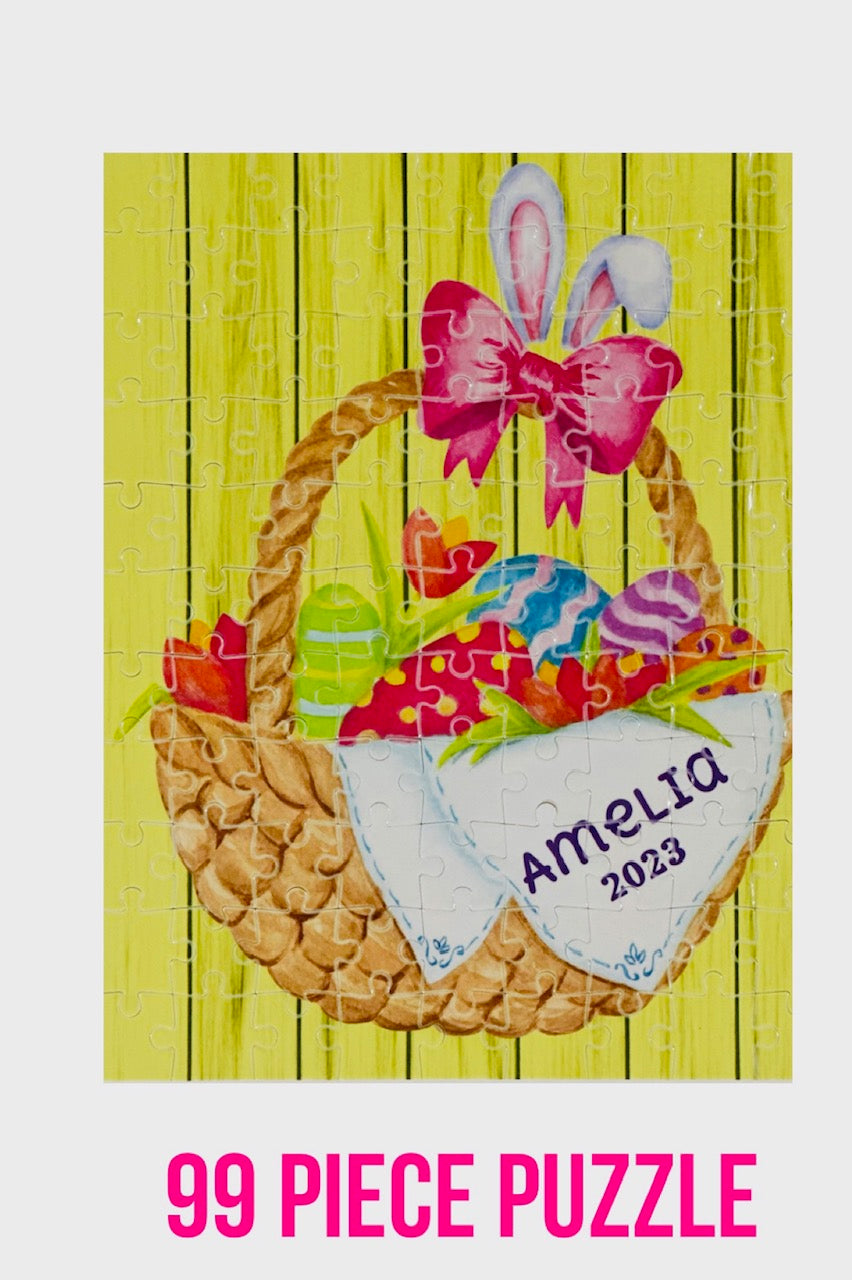 Easter Puzzle, Name Puzzle, Easter Basket Gift, Custom Jigsaw puzzle, Easter Bunny Gift