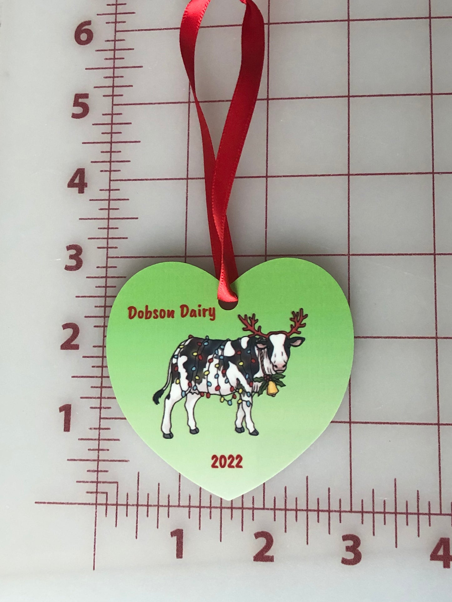 cow ornament, cow christmas, barn ornament, last name ornament, gift for farmer, cow decor, farm ornament, farm gifts, ranch gift