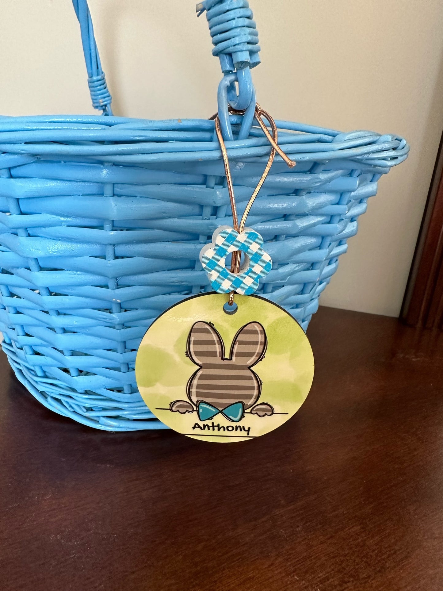 Easter Name Tag, Personalized Basket Tag, Easter Basket Tag, Reusable Easter Tag